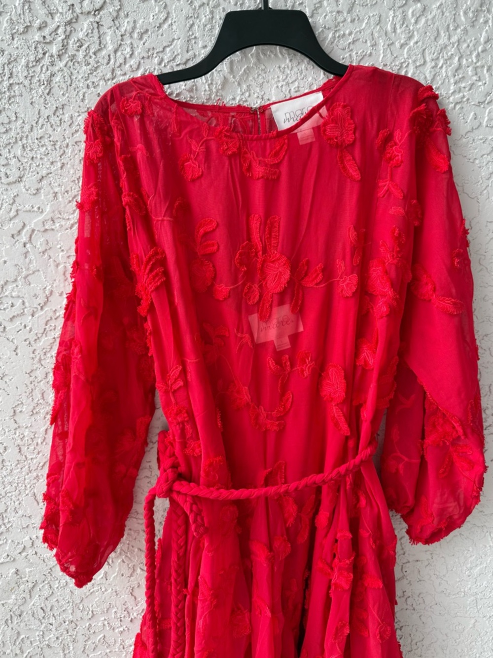 Anthropologie Mare Mare Red Amal Textured Mini Dress Size Large - Picture 11 of 15